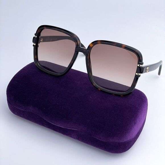 NEW Gucci GG1066S 002 Havana Brown Gradient Butterfly Women Sunglasses - Picture 2 of 13